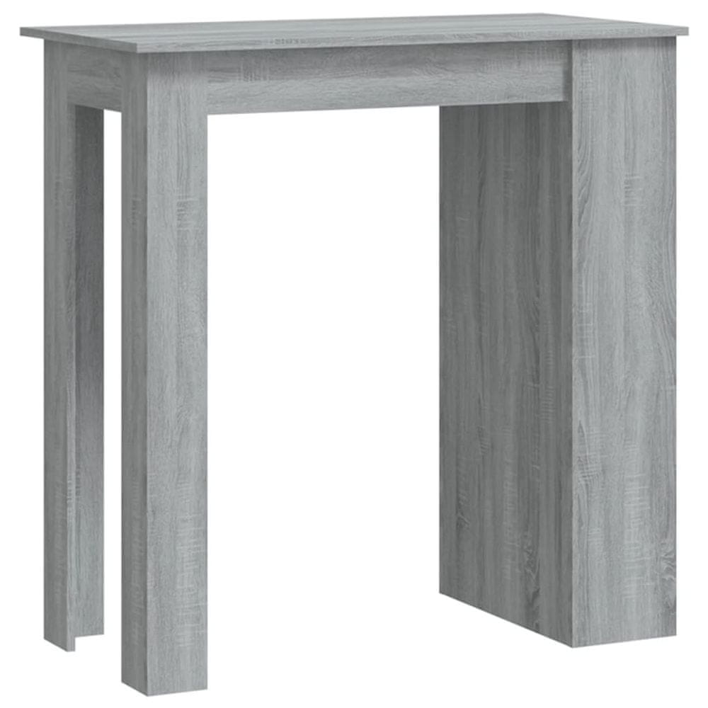 Vidaxl Barový stôl s úložným regálom sivý sonoma 102x50x103,5 cm drevotrieska